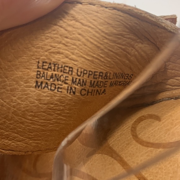 Born Light Brown leather wedge sandals Sz 11. MCW0657A - Picture 7 of 8